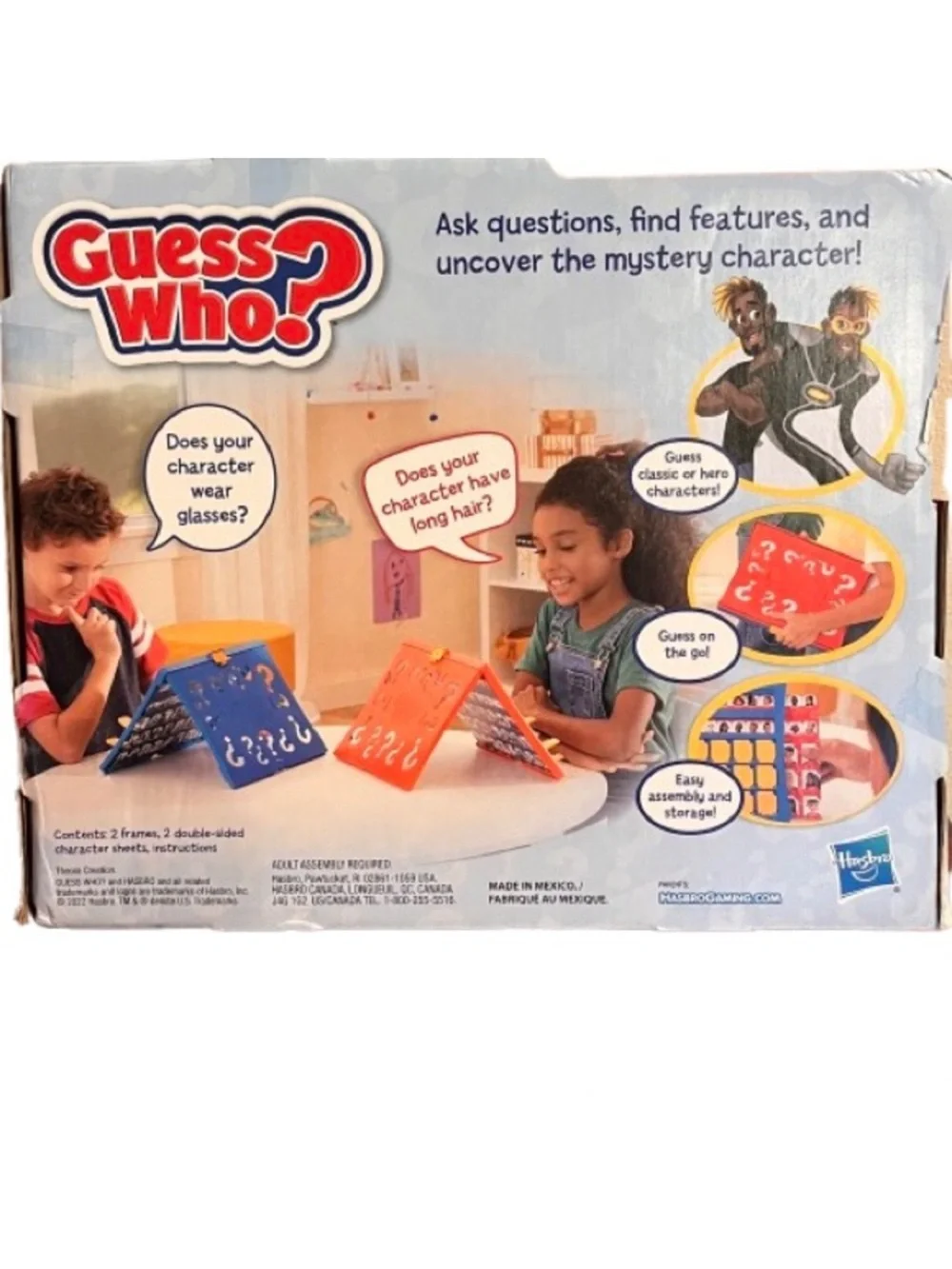 🆕-Guess Who? The Original Guessing Game. Easy to Load Frame 2 Sets of Characters